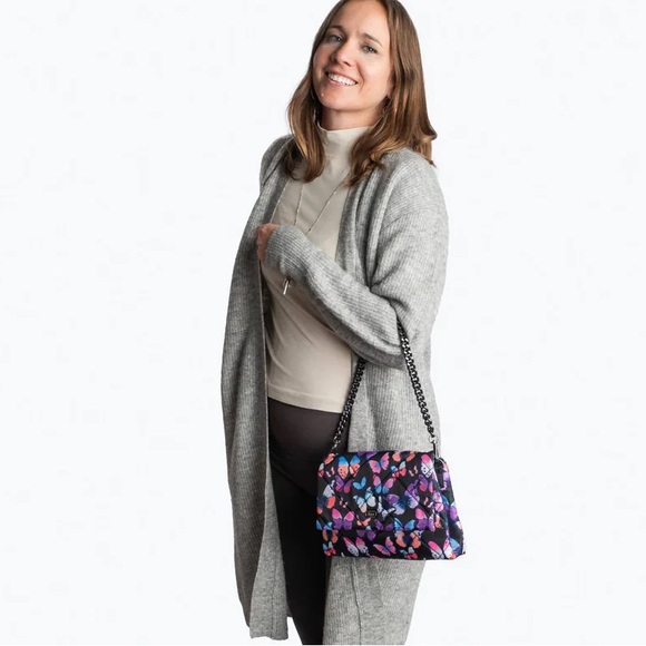 Lug Plie Crossbody Bag in Watercolour Butterflies - Picture 9 of 11